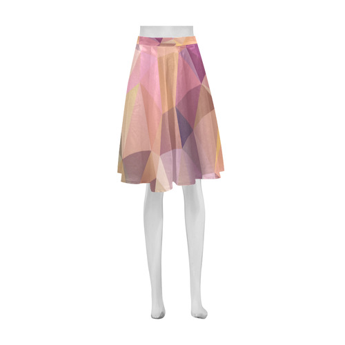 Polygon gray pink Athena Women's Short Skirt (Model D15)
