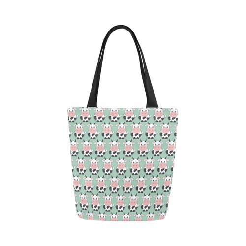 Cute Cow Pattern Canvas Tote Bag (Model 1657)