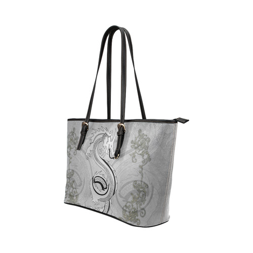 Chinese dragon, Leather Tote Bag/Small (Model 1651)