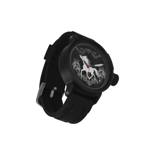 Horse, black and white Men's Sports Watch(Model 309)