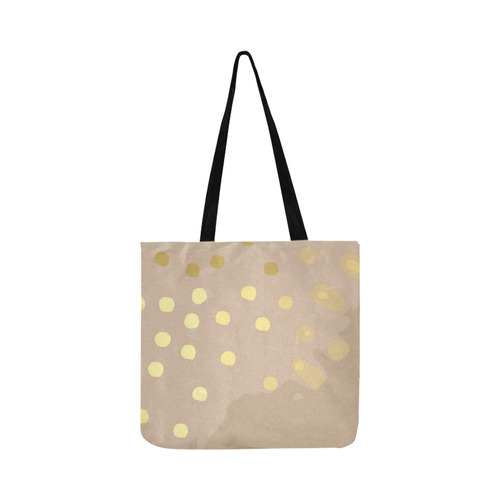 Gold Dots Abstract Reusable Shopping Bag Model 1660 (Two sides)