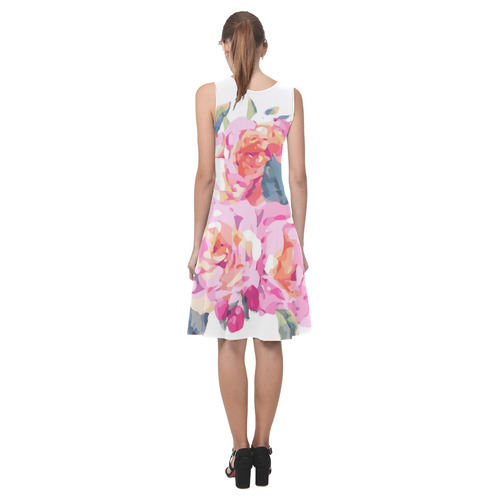 Pink Roses Butterfly Floral Atalanta Casual Sundress(Model D04)