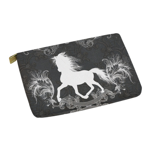 Horse, black and white Carry-All Pouch 12.5''x8.5''