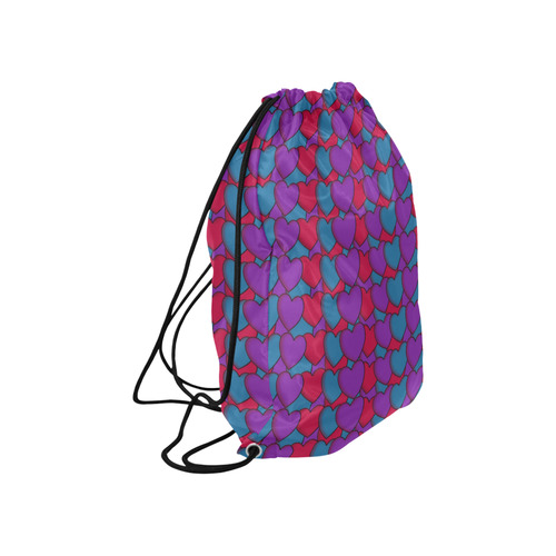 Love Hearts Large Drawstring Bag Model 1604 (Twin Sides)  16.5"(W) * 19.3"(H)