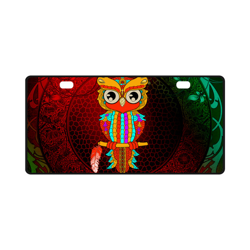 Cute owl, mandala design License Plate