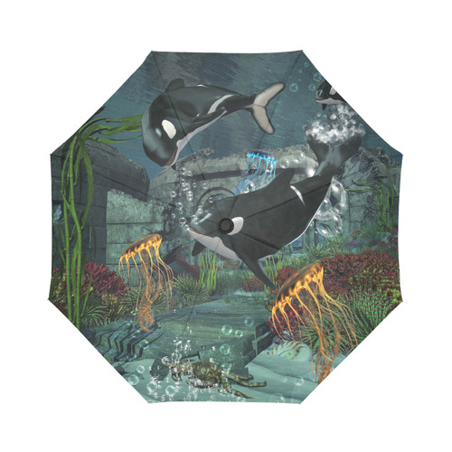 Amazing orcas Auto-Foldable Umbrella (Model U04)