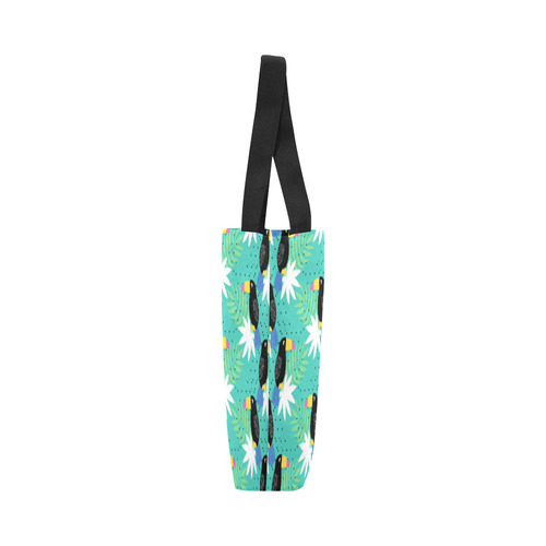 Glitter Toucans Tropical Leaves Canvas Tote Bag (Model 1657)
