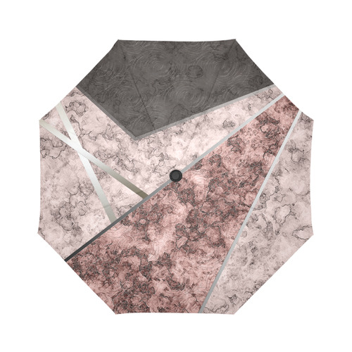 Pink and gray marble . Auto-Foldable Umbrella (Model U04)