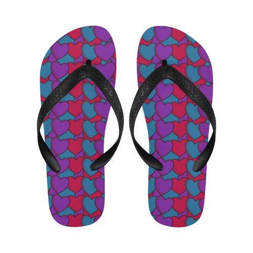 Love Hearts Flip Flops for Men/Women (Model 040)