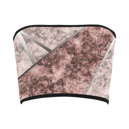 Pink and gray marble . patchwork , gray , pink , marble , marble , pink marble Bandeau Top