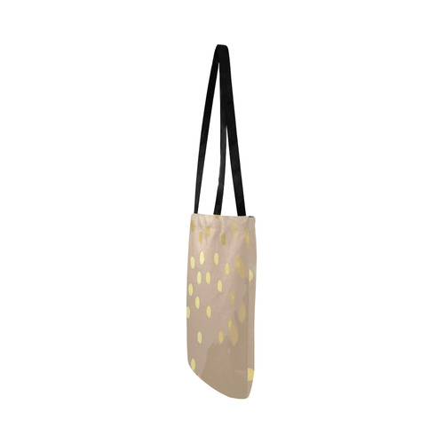 Gold Dots Abstract Reusable Shopping Bag Model 1660 (Two sides)