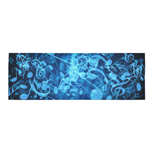 Blue Glow Music Notes Area Rug 9'6''x3'3''
