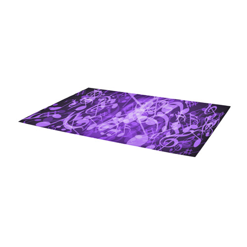 Purple Glow Music Notes Area Rug 9'6''x3'3''