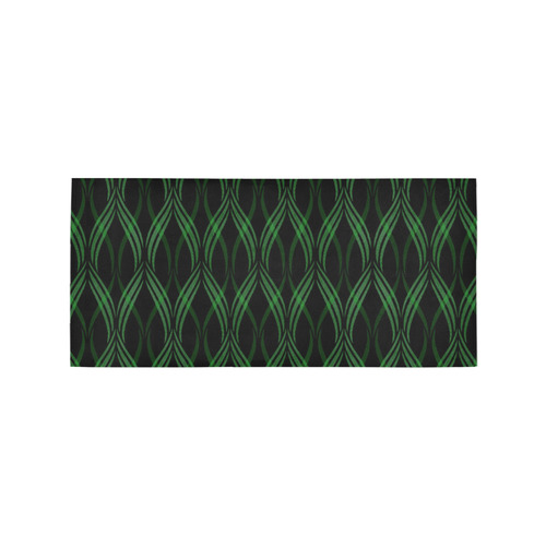 Black & Green Ribbons Area Rug 7'x3'3''