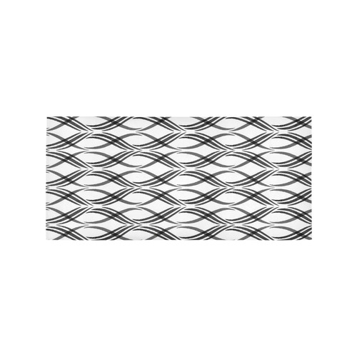 White & Dark Grey Ribbons 2 Area Rug 7'x3'3''