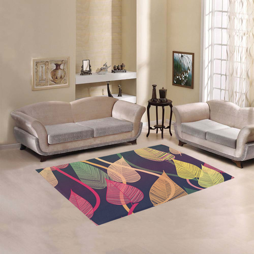 Colorful Autumn Leaves Area Rug 5'3''x4'