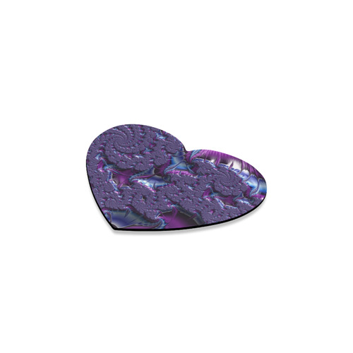 Flowery Tropical Islands Fractal Abstract Heart Coaster