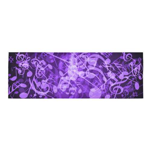 Purple Glow Music Notes Area Rug 9'6''x3'3''