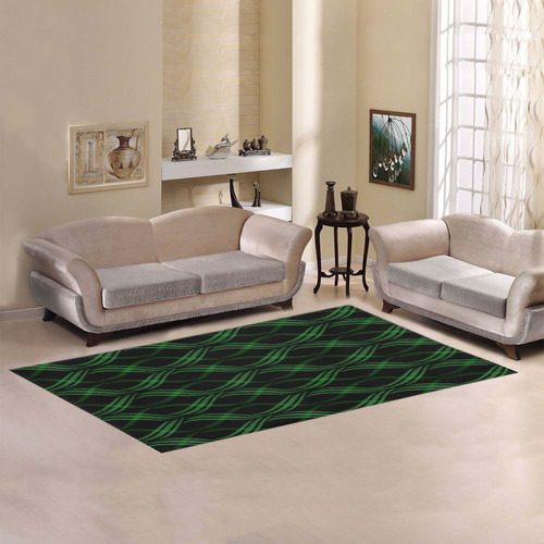 Emerald Green Ribbons 2 Area Rug 7'x3'3''