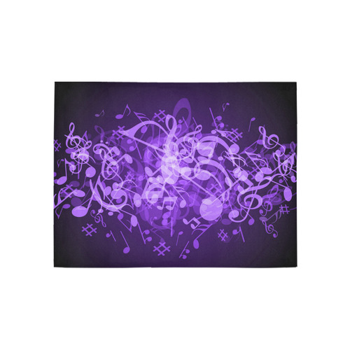 Purple Glow Music Notes Area Rug 5'3''x4'