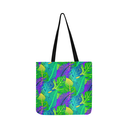 Indigo Green Orange Tropical Leaves Floral Reusable Shopping Bag Model 1660 (Two sides)
