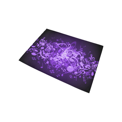 Purple Glow Music Notes Area Rug 5'3''x4'