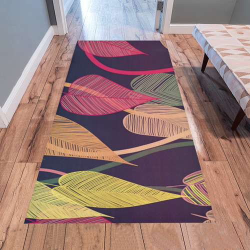 Colorful Autumn Leaves Area Rug 7'x3'3''