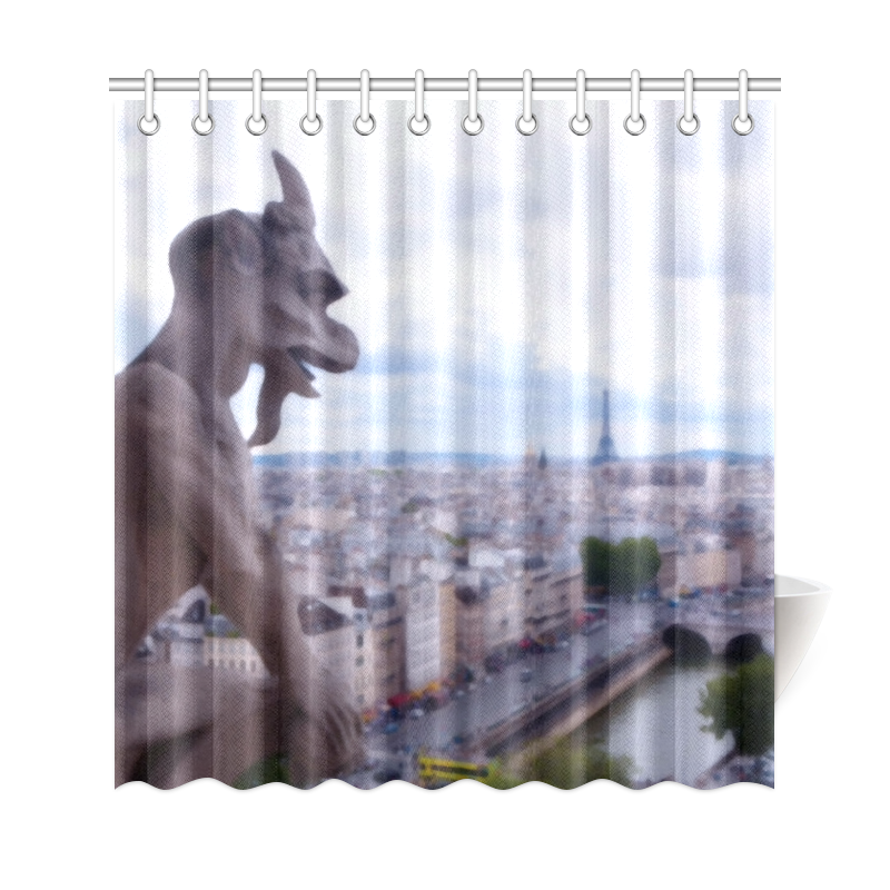 View Of Paris Gargoyle Eiffel Tower Shower Curtain 69 X72 Id