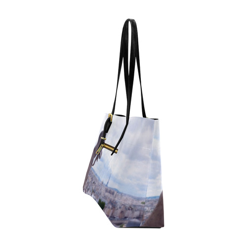 View of Paris, Gargoyle & Eiffel Tower Euramerican Tote Bag/Large (Model 1656)