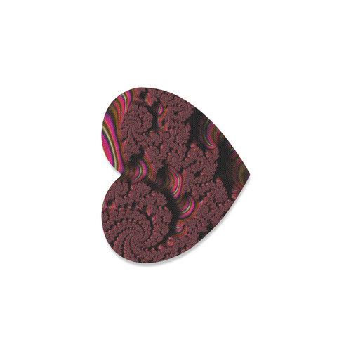 Martian Mars Planet Fractal Abstract Heart Coaster