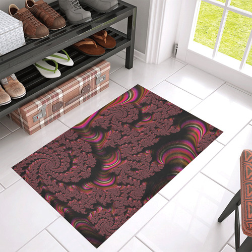 Martian Mars Planet Fractal Abstract Azalea Doormat 30" x 18" (Sponge Material)