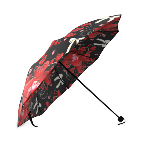 Rockabilly bows and hearts Foldable Umbrella (Model U01)