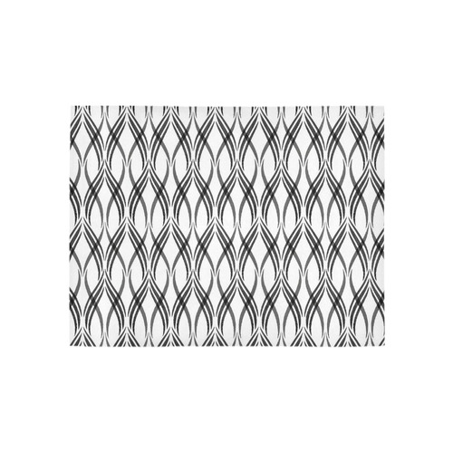 White & Dark Grey Ribbons Area Rug 5'3''x4'