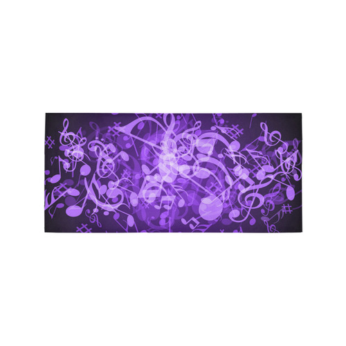 Purple Glow Music Notes Area Rug 7'x3'3''