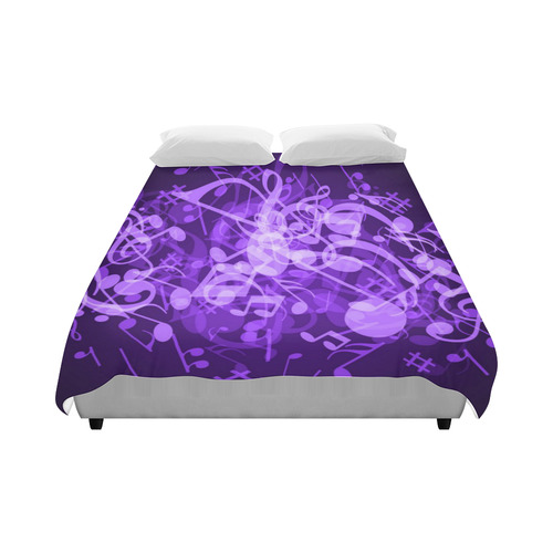 Purple Glow Music Notes Duvet Cover 86"x70" ( All-over-print)