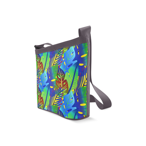 Blue Green Tropical Floral Sunset Crossbody Bags (Model 1613)
