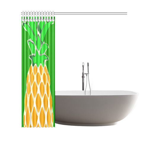 One Pineapple Tropical Fruit Shower Curtain 69"x70"