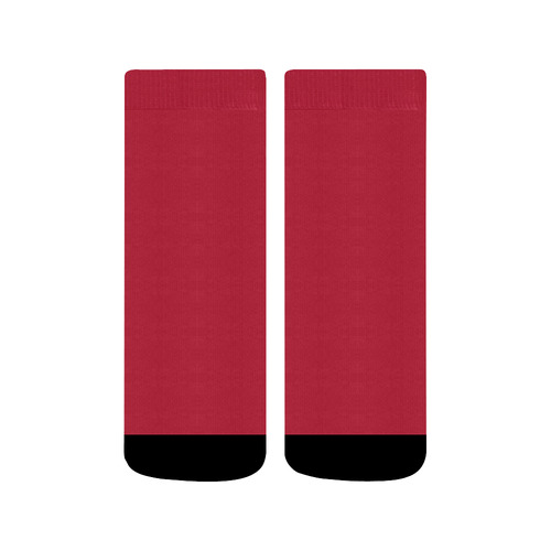 Designer Color Solid Cardinal Red Quarter Socks