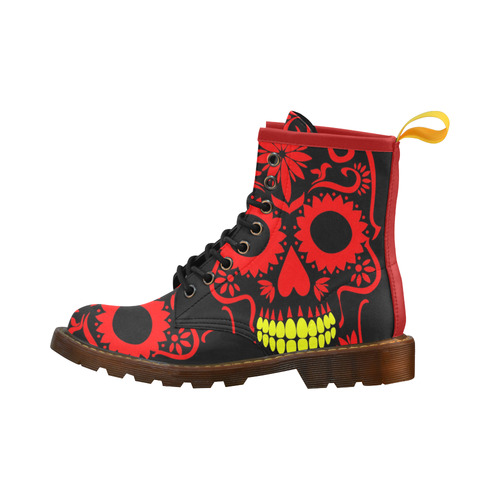 SKULL RED High Grade PU Leather Martin Boots For Men Model 402H