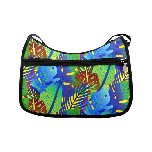 Blue Green Tropical Floral Sunset Crossbody Bags (Model 1616)