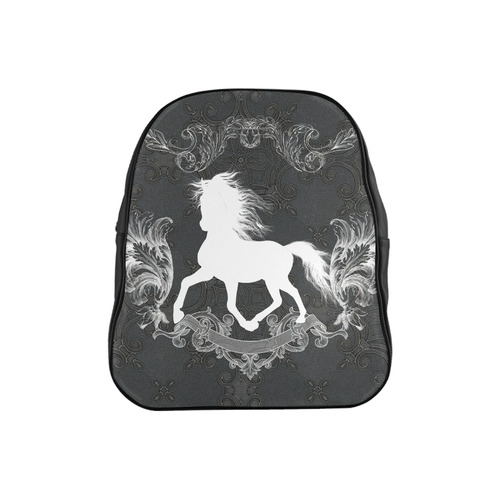 Horse, black and white School Backpack (Model 1601)(Small)