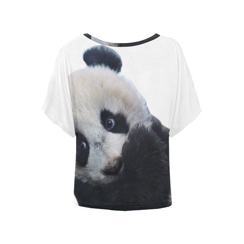 Baby Panda Women's Batwing-Sleeved Blouse T shirt (Model T44)