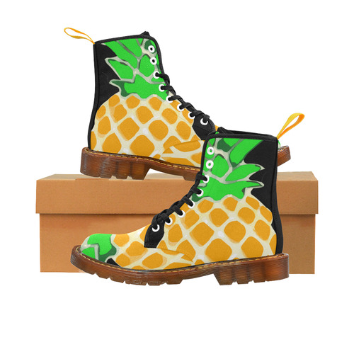 One Pineapple Tropical Fruit Martin Boots For Women Model 1203H