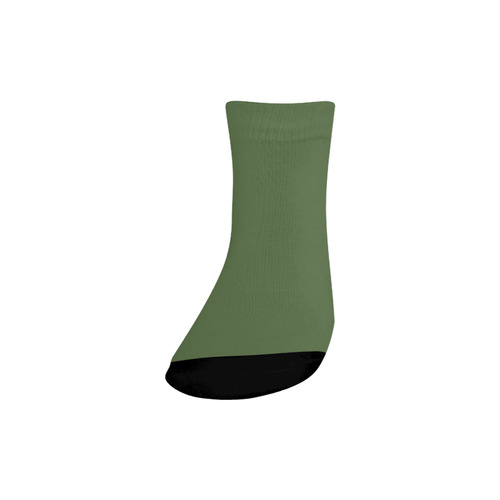 Designer Color Solid Kale Quarter Socks