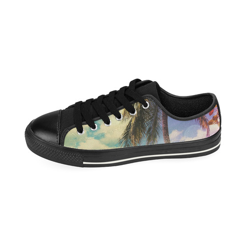 Prismatic Palm Low Top Canvas Shoes for Kid (Model 018)