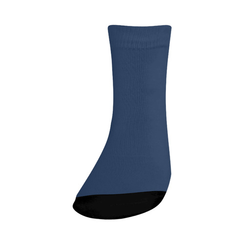 Designer Color Solid Navy Peony Crew Socks