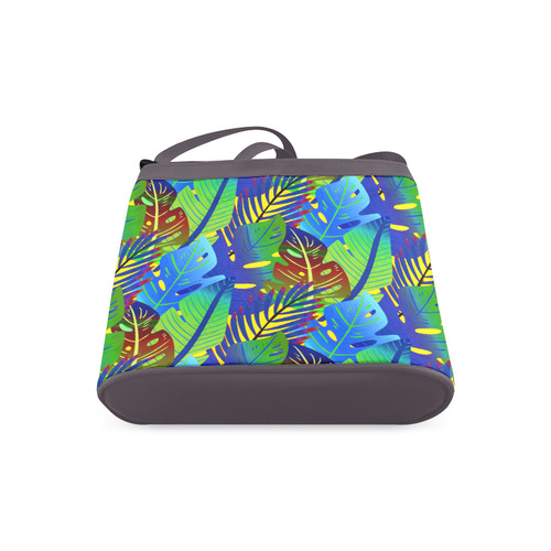 Blue Green Tropical Floral Sunset Crossbody Bags (Model 1613)