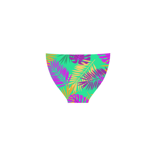 Hot Colors Tropical Leaves Floral Custom Bikini Swimsuit (Model S01)