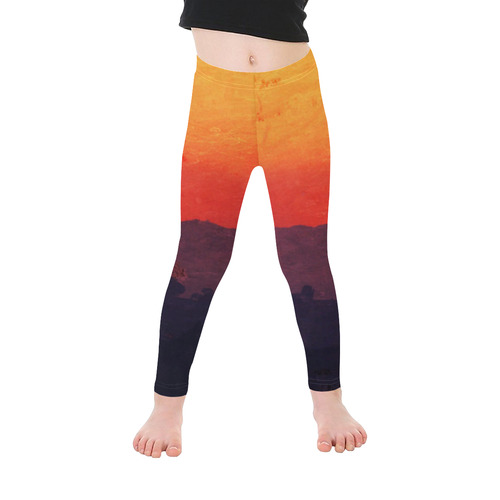 Five Shades of Sunset Kid's Ankle Length Leggings (Model L06)