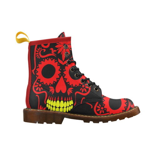 SKULL RED High Grade PU Leather Martin Boots For Men Model 402H